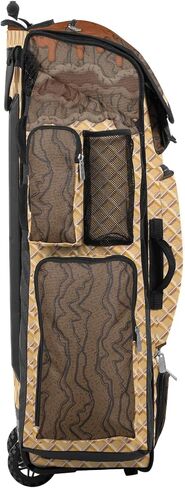 Boombah Superpack XL Rolling Bat Bag - 36" x 16" x 23.5" - Telescopic Handle - Holds 8 Bats - Wheeled Version - Ice Cream Double Chocolate Gold/Brown/Oak Brown in Saudi Arabia