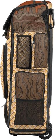 Boombah Superpack XL Rolling Bat Bag - 36" x 16" x 23.5" - Telescopic Handle - Holds 8 Bats - Wheeled Version - Ice Cream Double Chocolate Gold/Brown/Oak Brown in Saudi Arabia