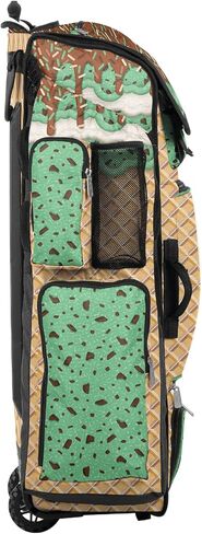 حقيبة الخفافيش الدوارة Boombah Superpack XL - 91.44 سم × 40.64 سم × 23.5 سم - مقبض تلسكوبي - يحمل 8 مضارب - إصدار بعجلات - رقاقة شوكولاتة الآيس كريم بالنعناع ذهبي/نعناع/برتقالي تكساس in Saudi Arabia