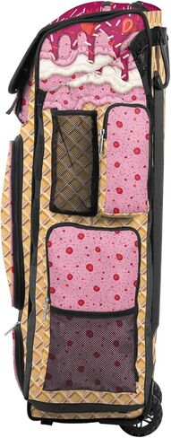 حقيبة الخفافيش الدوارة Boombah Superpack XL - 91.44 سم × 40.64 سم × 23.5 سم - مقبض تلسكوبي - تحمل 8 مضارب - نسخة بعجلات - كريم الفراولة الآيس كريم ذهبي/وردي/وردي فاقع in Saudi Arabia