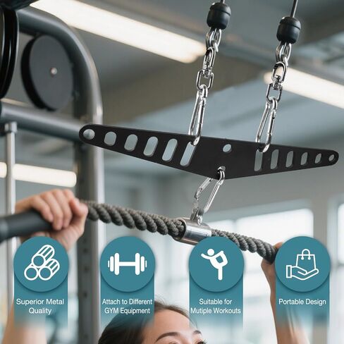 Multi-Grip LAT Pull Down Bar for Home Gym Fitness, Cable Machine Attachment, Spreader Plate LAT Pulldown Attachments for Pulley System Cable Machine in Saudi Arabia
