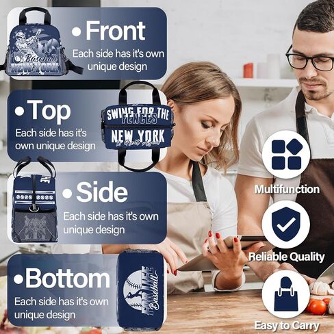 Baseball Gifts for New York, Baseball Lunch Box, Lunch Containers for Fans, Insulated Lunch Bags with Adjustable Shoulder Strap in Saudi Arabia