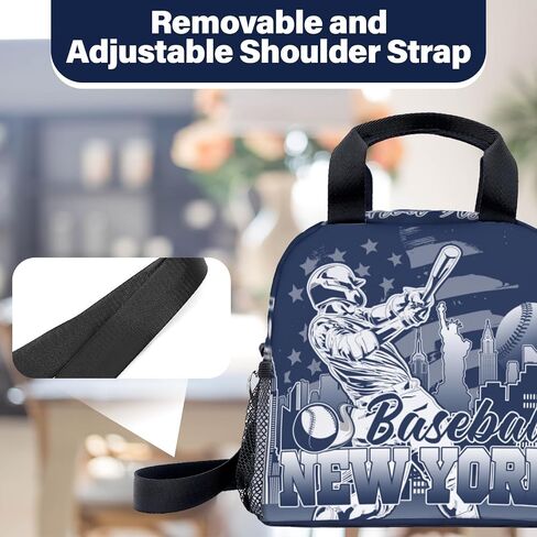 Baseball Gifts for New York, Baseball Lunch Box, Lunch Containers for Fans, Insulated Lunch Bags with Adjustable Shoulder Strap in Saudi Arabia