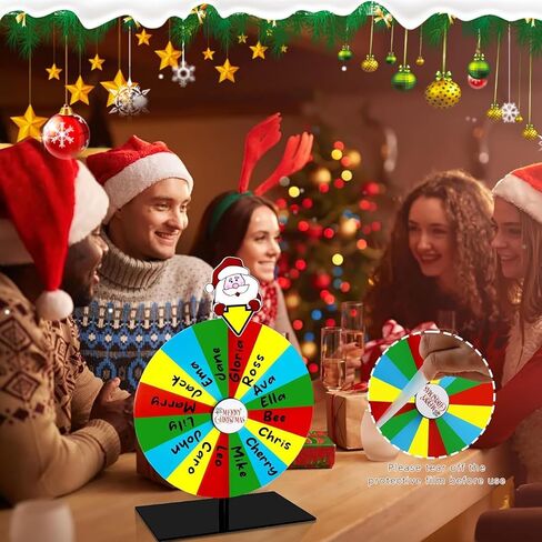 Christmas Spinning Prize Wheel, 8" Dry Erase Spinning Wheel for Prizes with Stand, 16 Slots Tabletop Spinner Wheel for Carnival, Party, Pub, Fortune Spin Game, Home Play, School Activity (#A) in Saudi Arabia