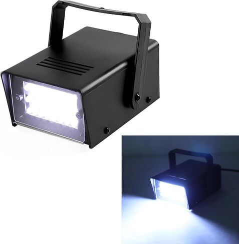 Mini Strobe Light with 24 Super Bright White LED Speed Controllable Special Stage Lighting Effects Designed for Bar Dance Hall Cabaret Parties Christmas Halloween Wedding Decoration (White) in Saudi Arabia