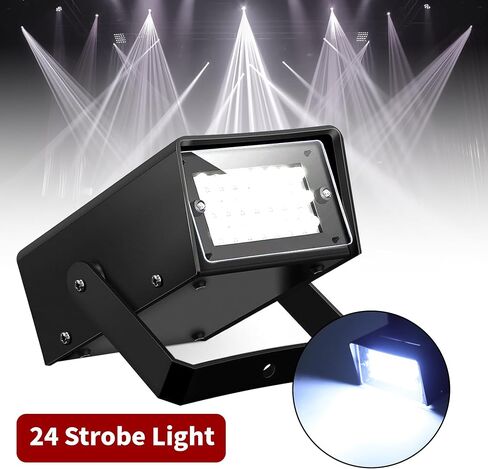 Mini Strobe Light with 24 Super Bright White LED Speed Controllable Special Stage Lighting Effects Designed for Bar Dance Hall Cabaret Parties Christmas Halloween Wedding Decoration (White) in Saudi Arabia