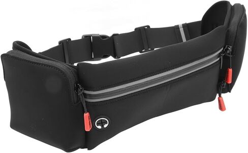 Drfeify Adjustable Hydration Belt Running Waist Belt with Bottle Holder Pouch, Running Pack for Outdoor Sports, Headphone Hole Design for Fitness, Suitable for Mobile Phones Up to 7.2 Inches (Grey) in Saudi Arabia