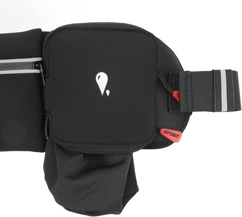 Drfeify Adjustable Hydration Belt Running Waist Belt with Bottle Holder Pouch, Running Pack for Outdoor Sports, Headphone Hole Design for Fitness, Suitable for Mobile Phones Up to 7.2 Inches (Grey) in Saudi Arabia