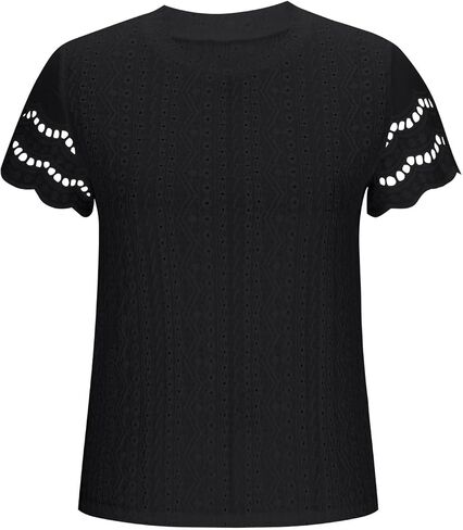 Women's Short Sleeve Shirts Dressy Round Neck Summer Tops 2025 Trendy Casual T-Shirt Cute Work Outfits Blouses in Saudi Arabia