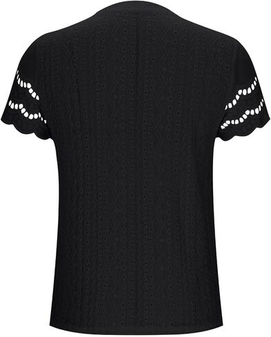 Women's Short Sleeve Shirts Dressy Round Neck Summer Tops 2025 Trendy Casual T-Shirt Cute Work Outfits Blouses in Saudi Arabia