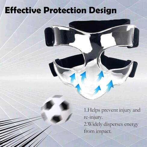 واقي الأنف من كيداو للأنف المكسور، قناع درع وجه كرة السلة قابل للتعديل مع بطانة إسفنجية للرجال والنساء، أقنعة التدريب الرياضية تحمي أنفك ووجهك من الإصابة لكرة السلة وكرة القدم in Kuwait