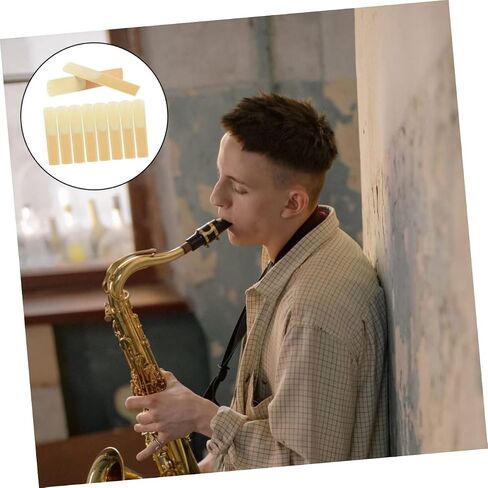 Sosoport 10pcs Saxophone Reeds for Beginners Durable Traditional Reeds Handmade Musical Instrument Accessories Stable Tone Elasticity for Soprano Saxophone in Saudi Arabia