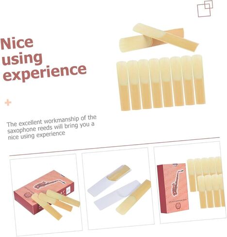 Sosoport 10pcs Saxophone Reeds for Beginners Durable Traditional Reeds Handmade Musical Instrument Accessories Stable Tone Elasticity for Soprano Saxophone in Saudi Arabia