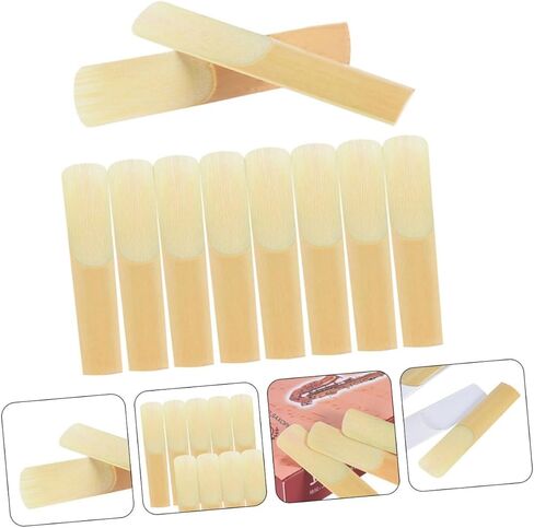 Sosoport 10pcs Saxophone Reeds for Beginners Durable Traditional Reeds Handmade Musical Instrument Accessories Stable Tone Elasticity for Soprano Saxophone in Saudi Arabia