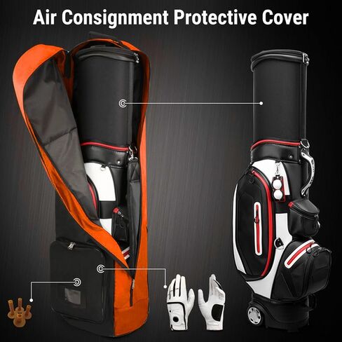Travel Golf Bag, Foldable Golf Travel Bags for Airlines with Wheels, 14.17 x 8.66 x 52.36in, Polyester Material in Saudi Arabia