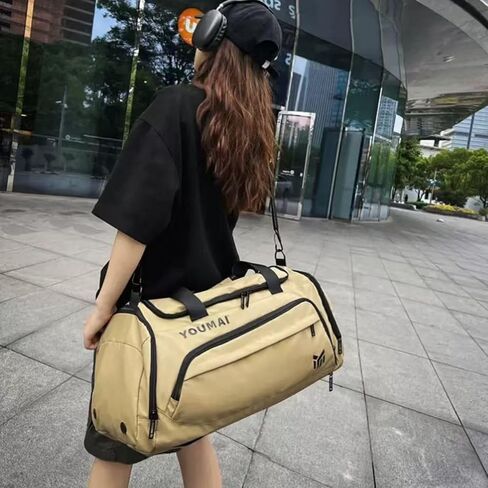 24 Inch Large Capacity Multi-Function Foldable Nylon Duffel Bag for Travel/Outdoors, Lightweight Crossbody Bag (Orange) in Saudi Arabia