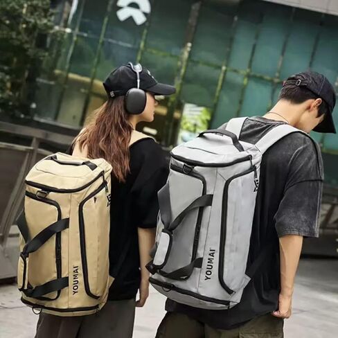 24 Inch Large Capacity Multi-Function Foldable Nylon Duffel Bag for Travel/Outdoors, Lightweight Crossbody Bag (Orange) in Saudi Arabia