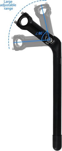 Adjustable Bike Stem, 13 inch Length, 80 Degree Adjustable Range, Aluminum Alloy, Dual Clamp Size 25.4/31.8mm in Saudi Arabia
