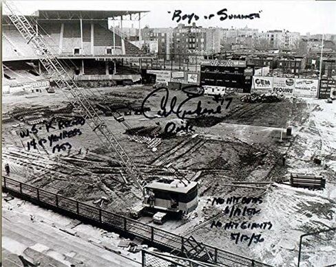 Autograph Warehouse 409624 8 x 10 in. Carl Erskine Autographed Photo - Brooklyn Dodgers Ebbets Field Image No.SC23 inscribed Boys of Summer 2 No hitters in Saudi Arabia