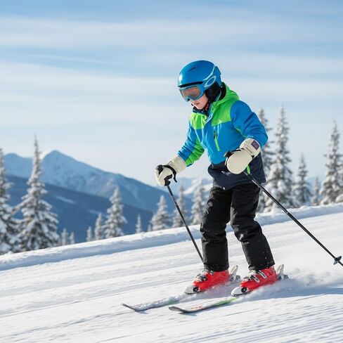 Kids-Ski-Mittens for Boys-Girls 6-12 Years, Windproof Warm Fleece Lined Winter Snow Gloves for Skiing & Cold Weather in Saudi Arabia