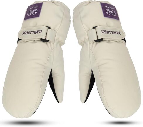 Kids-Ski-Mittens for Boys-Girls 6-12 Years, Windproof Warm Fleece Lined Winter Snow Gloves for Skiing & Cold Weather in Saudi Arabia