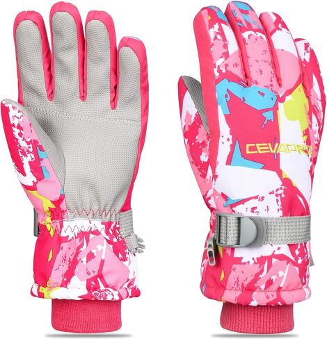 Cevapro Kids Ski Gloves Waterproof Winter Snow Gloves Warm for Boys Girls Cold Weather Outdoor Snowboard in Saudi Arabia