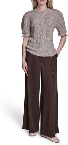 BCBG Womens Short Sleeve Cable Knit Crew Neck Sweater in Saudi Arabia