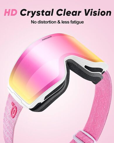Odoland Photochromic Ski Goggles for Men Women Adult, Snow Snowboard Goggles with Pattern Strap for All Day Skiing Sports in Saudi Arabia