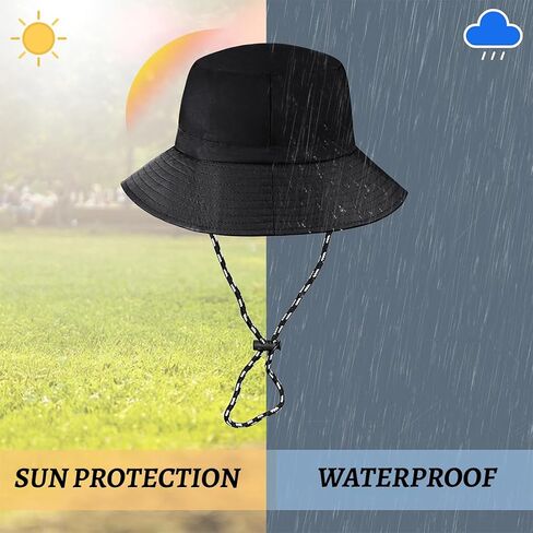 Waterproof Rain Hat for Women and Men, Foldable Fisherman Style Bucket Hat for Outdoor Activities Multicolor in Saudi Arabia