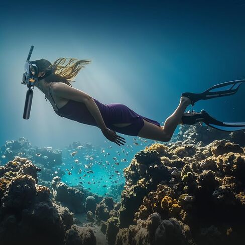 VEVOR Scuba Tank, 0.5L Portable Diving Tank, Diving Oxygen Cylinder Support 5-10 Minutes Underwater Breathing, 32.81 ft Diving Depth, Refillable Snorkel Air Tank Kit for Underwater Exploration Rescue in Saudi Arabia