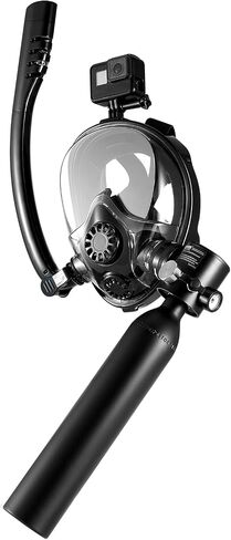 VEVOR Scuba Tank, 0.5L Portable Diving Tank, Diving Oxygen Cylinder Support 5-10 Minutes Underwater Breathing, 32.81 ft Diving Depth, Refillable Snorkel Air Tank Kit for Underwater Exploration Rescue in Saudi Arabia
