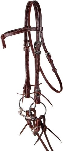 شنايدرز Double S Latigo Lined Futurity Browband Headstall | غطاء رأس الحصان الفاخر | بطانة لاتيجو ناعمة | حجم قابل للتعديل | حزام جلدي متين in Saudi Arabia