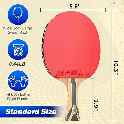 مضارب تنس الطاولة ذات المستوى الاحترافي من Ping Pong Paddles - معتمد من ITTF - مجداف Ping Pong للتحكم المتقدم والسرعة - مضرب تنس الطاولة للاعبين الهجوميين in Kuwait