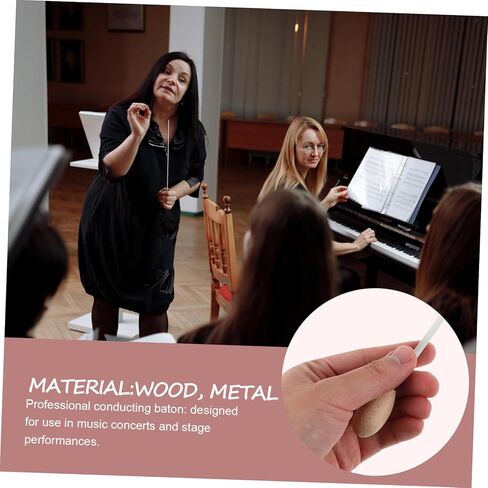 عصا توصيل احترافية بمقبض من الخشب الصلب لمديري الموسيقى وقادة السمفونية وموصلات الكورال، قبضة متينة ومريحة للتحكم الدقيق في الموسيقى in Kuwait