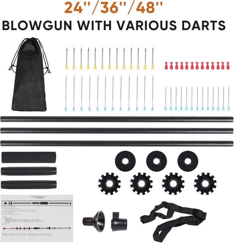 uolent Blowguns Blow Dart Gun for Hunting Portable Kit 24" 30" 36" 48" - .40 Blowgun with Dart Set, Blow Dart Guns for Adults - Includes Carry Bag Fits in Backpack - Blowguns for Hunting Adults in Kuwait