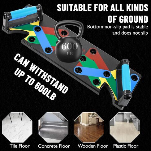 Pushup Board 15 in 1 | Perfect Push Up Board | Push Up Bar Handles | Multi-Functional Pushup Board Fitness Floor | Strength Training Equipment | Home Workout Equipment | Perfect Choice for Daily Gifts in Saudi Arabia