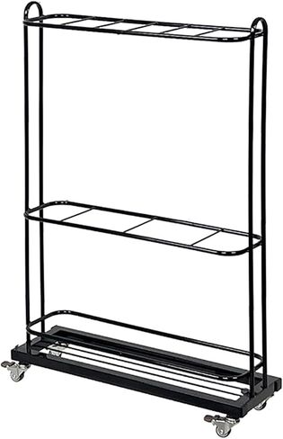 Tennis Racket Storage Cart,No Assembly Required, Easy Badminton Organizer,for Ball Bucket Skipping Rope(Black) in Saudi Arabia