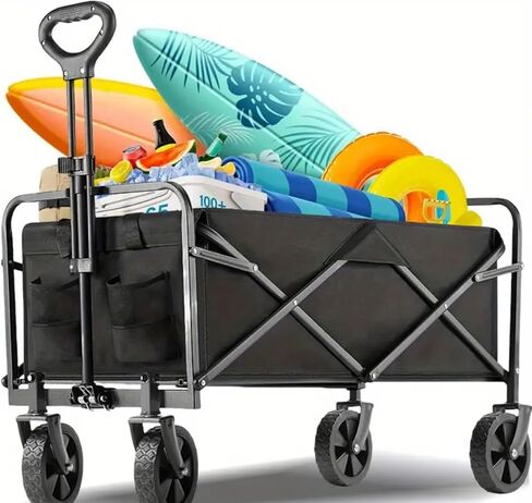 Folding Wagon Cart, Heavy Duty Utility Portable Foldable Outdoor Beach Garden Cart. Holds up to 200 lbs in Saudi Arabia