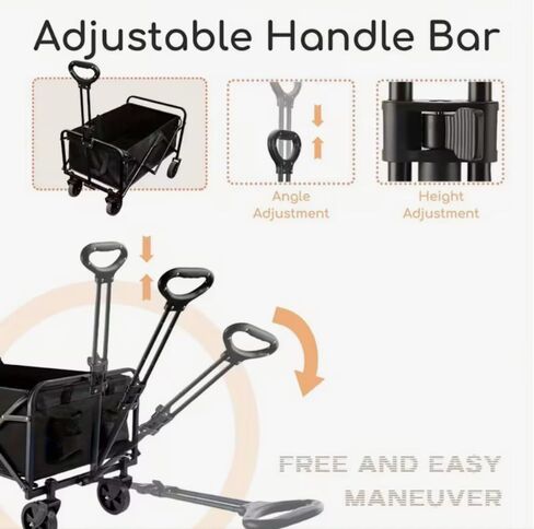 Folding Wagon Cart, Heavy Duty Utility Portable Foldable Outdoor Beach Garden Cart. Holds up to 200 lbs in Saudi Arabia