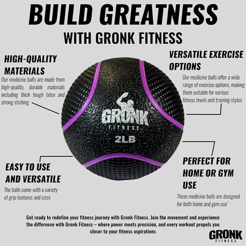 Gronk Fitness Premium Medicine Ball | Non-Slip Weighted Medicine Ball | Great Wall Ball for Full Body Workouts | Perfect for Strength & Conditioning Exercises in Saudi Arabia