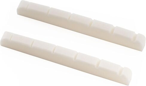 Musiclily Pro 40.5x3x5mm Flat Bottom Slotted Bone Nut for 6 String Squier Affinity Strat Tele Style Electric Guitar, Unbleached (Set of 2) in Saudi Arabia