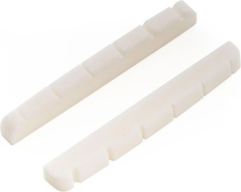 Musiclily Pro 40.5x3x5mm Flat Bottom Slotted Bone Nut for 6 String Squier Affinity Strat Tele Style Electric Guitar, Unbleached (Set of 2) in Saudi Arabia