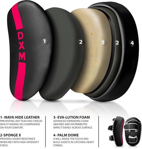 DXM SPORTS Muay Thai Pads Kickboxing Equipment Martial Arts Training Kick Pads for MMA, Taekwondo, Karate – Ideal for Kicks, Knees and Punches in Martial Arts Training (ONE PAD ONLY) in Kuwait