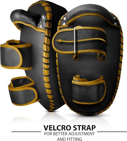 وسادات DXM SPORTS Muay Thai Pads لمعدات الكيك بوكسينغ، وسادات تدريب فنون الدفاع عن النفس لفنون القتال المختلطة، والتايكوندو، والكاراتيه - مثالية للركلات والركبتين واللكمات في تدريب الفنون القتالية (وسادة واحدة فقط) in Kuwait