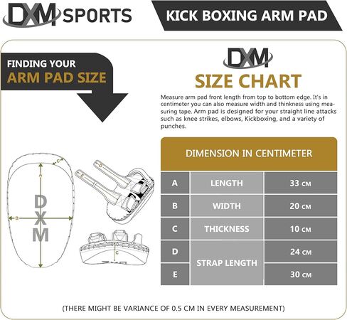 وسادات DXM SPORTS Muay Thai Pads لمعدات الكيك بوكسينغ، وسادات تدريب فنون الدفاع عن النفس لفنون القتال المختلطة، والتايكوندو، والكاراتيه - مثالية للركلات والركبتين واللكمات في تدريب الفنون القتالية (وسادة واحدة فقط) in Kuwait