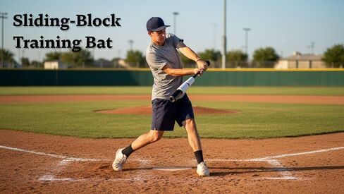 Sliding-Block Baseball Training Bat Swing Trainer Bat Softball Training Aid Hitting/Swinging Trainer Black and White Baseball/Softball bat in Saudi Arabia