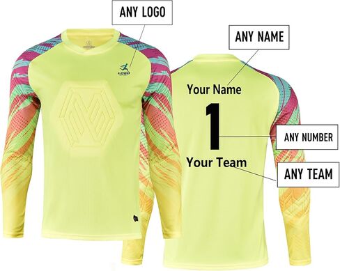 Children's Goalkeeper Goalkeeper Jersey Soccer Jersey Set with Sponge Youth Adult Customized Team Logo in Saudi Arabia