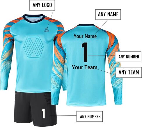Children's Goalkeeper Goalkeeper Jersey Soccer Jersey Set with Sponge Youth Adult Customized Team Logo in Saudi Arabia