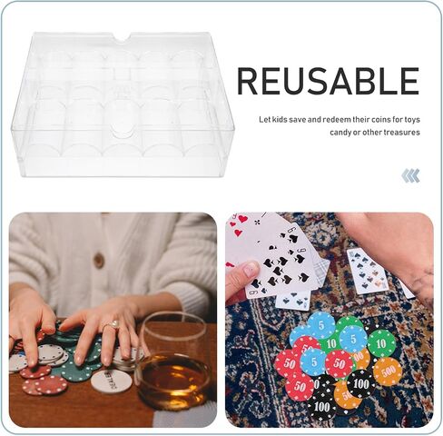 Poker Chips Organizer Case Acrylic Storage Box Cover for Chips for Collectors and Tournaments Dustproof Design for Easy Organization in Saudi Arabia