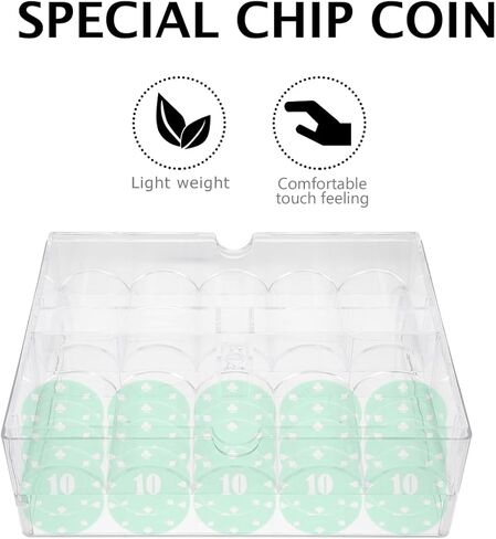 Poker Chips Organizer Case Acrylic Storage Box Cover for Chips for Collectors and Tournaments Dustproof Design for Easy Organization in Saudi Arabia